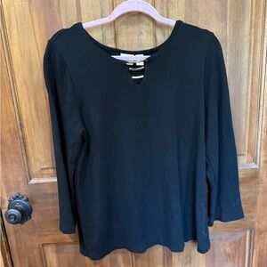 Chico’s Black Top with Gold‎ Accents Size 2 Women’s